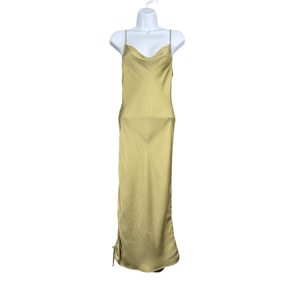 Free People Intimately Slip Dress Womens S Satin Cowl Neck Ruched Strappy 90s